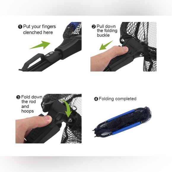 NWT LBW Folding Fishing Net Collapsible & Telescopic Aluminum Pole Handle - Picture 3 of 5